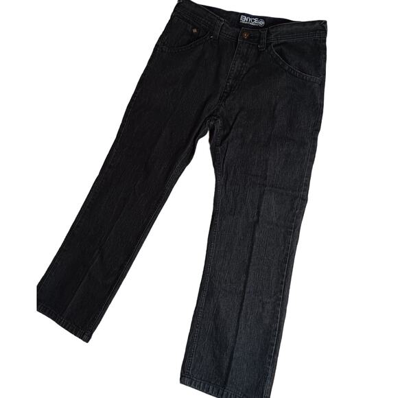 ENYCE Sean Combs Vintage Jeans 38X31 Black Loose Straight Street Back Flap Y2k - Picture 3 of 16